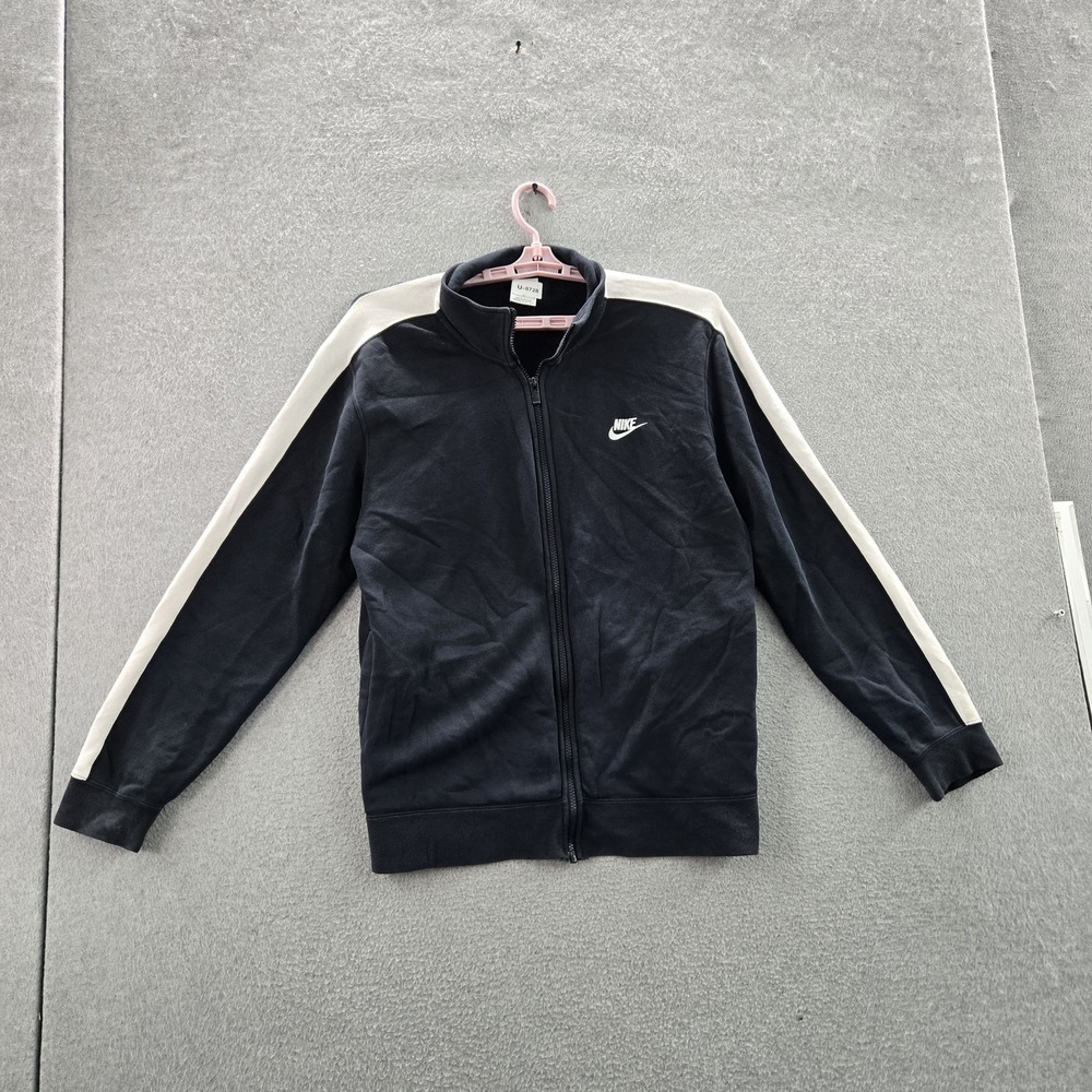 Nike Men Jacket L Black Track Jacket DD7010-010 Embroidered Logo Full Zip